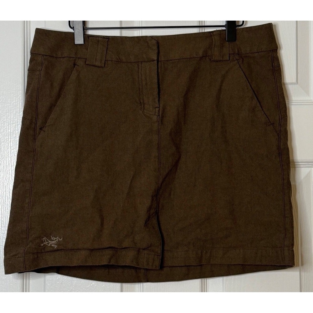 Arc'teryx Brown Trim Fit Skirt Cotton Wool Blend Casual Women's Size 12‎